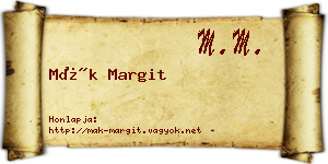 Mák Margit névjegykártya