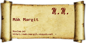 Mák Margit névjegykártya